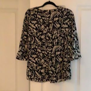 $5 Black and white Ann Klein oversized blouse. Longer in back than front